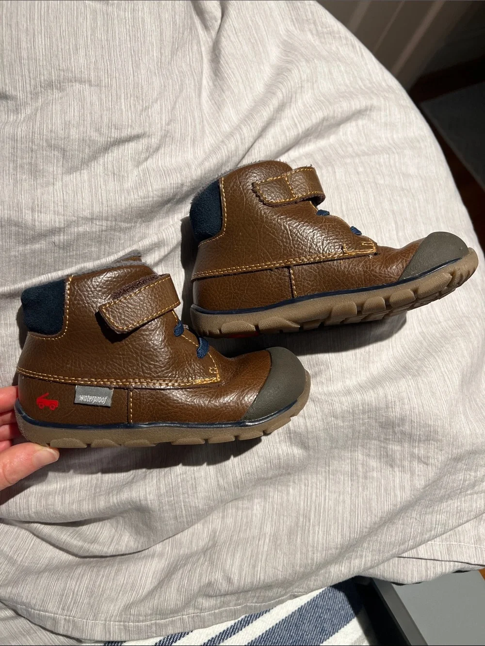 See Kai Run Brown and Navy Waterproof Toddler Boots